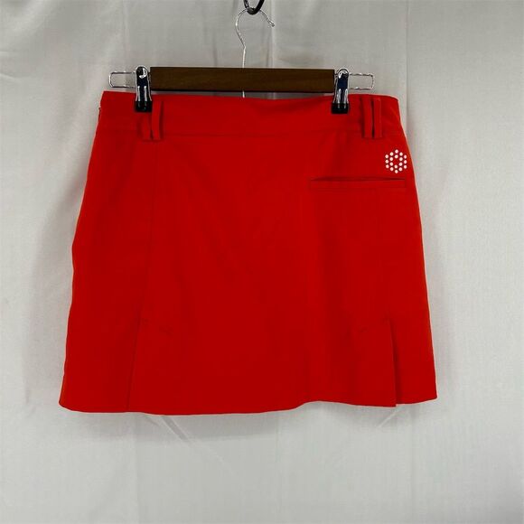 Puma Women's Orange Golf Skort Size 4 Athletic Built-in Shorts Pockets - Picture 3 of 9